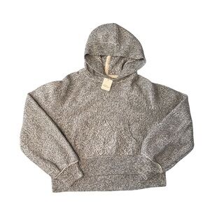Free People NWT Oversized Heather Gray Knit Hoodie Sweater